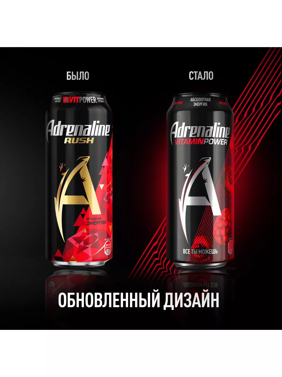 Энергетик Адреналин Juicy Red Energy Смесь Ягод 4шт.*0.449л Adrenaline Rush  99633876 купить в интернет-магазине Wildberries