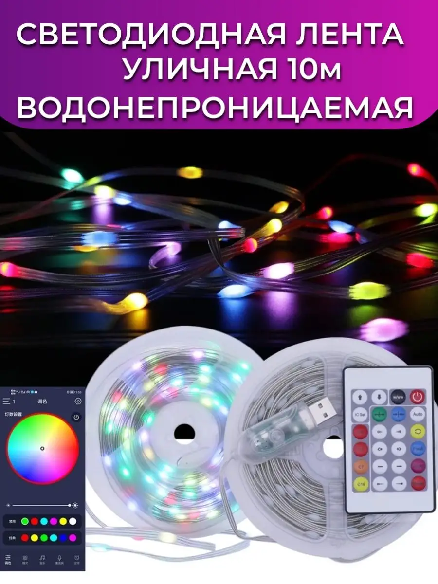 Светодиодная лента с пультом диодная rgb планета электронки 99641087 купить  за 903 ₽ в интернет-магазине Wildberries