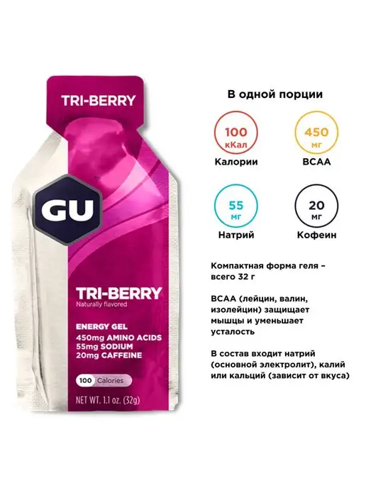 GU Energy Labs Энергетический гель GU Original ягодный банан, 3 шт, фото 4