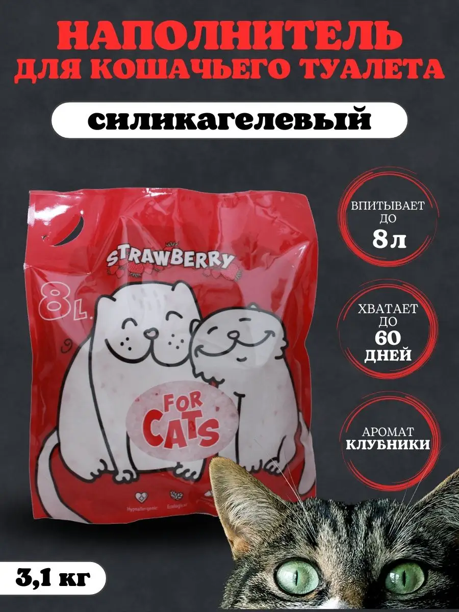 Наполнитель силикагелевый 8л клубника For Cats купить по цене 30,40 р. в интернет-магазине Wildberries в Беларуси | 99674671