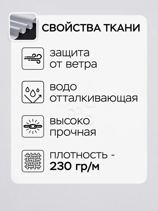 AgroSmart Шторы для беседки уличные водоотталкивающие 1,45х1,5 м, 1.45x1.5 м, фото 6