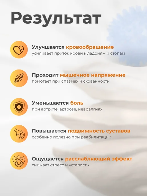 Торг Лайнс Массажный мячик с шипами средней жесткости, синий, фото 3