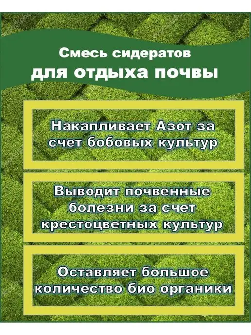 ЗЕЛЕНЫЙ УГОЛОК Смесь сидератов для отдыха почвы 1 кг, 1 кг, фото 2
