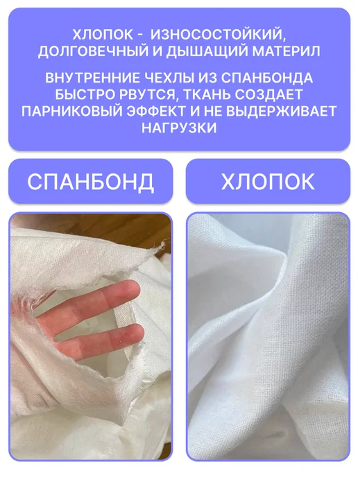 АртБинБэг Внутренний чехол для кресла мешка 3XL, белый, фото 2