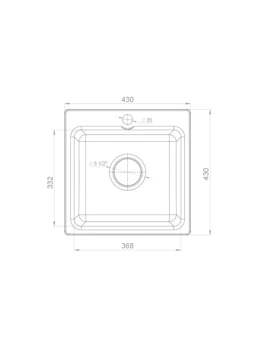 Мойка врезная granfest smart gf sm430