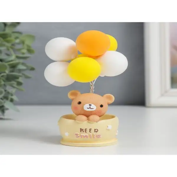 Фигурка Медвежонок в корзине 11,5х5см