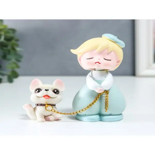 Фигурка Принц с пёсиком 11,2х3,6х9,5 см