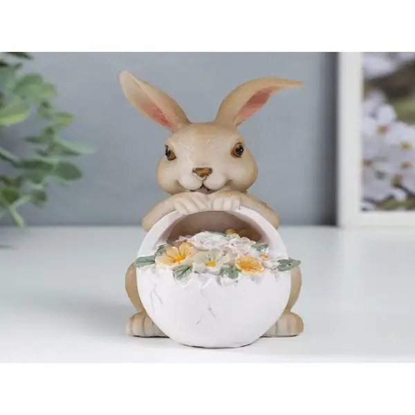 Фигурка Крольчонок с корзинкой 12х8,5