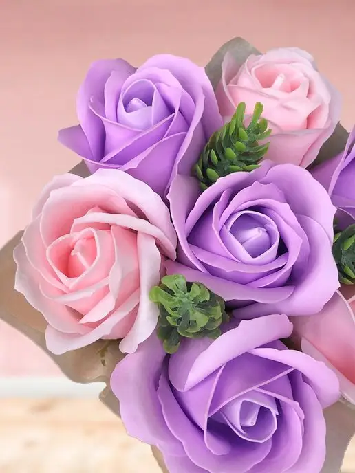 Lady Roses Букет из мыла, мыльных роз, подарок маме на 8 марта, фиолетовый, фото 4