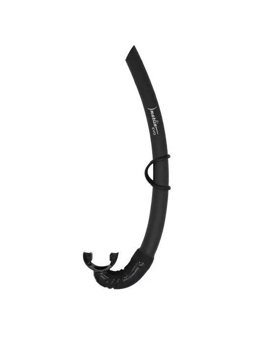 Marlin Трубка для плавания EVO BLACK, мягкая, без клапанов, черный, фото 2